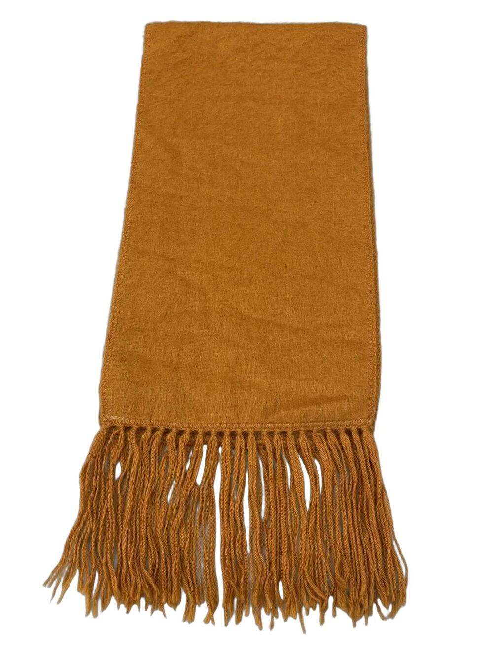 Soft Brushed Fringe Scarf Mustard Orange